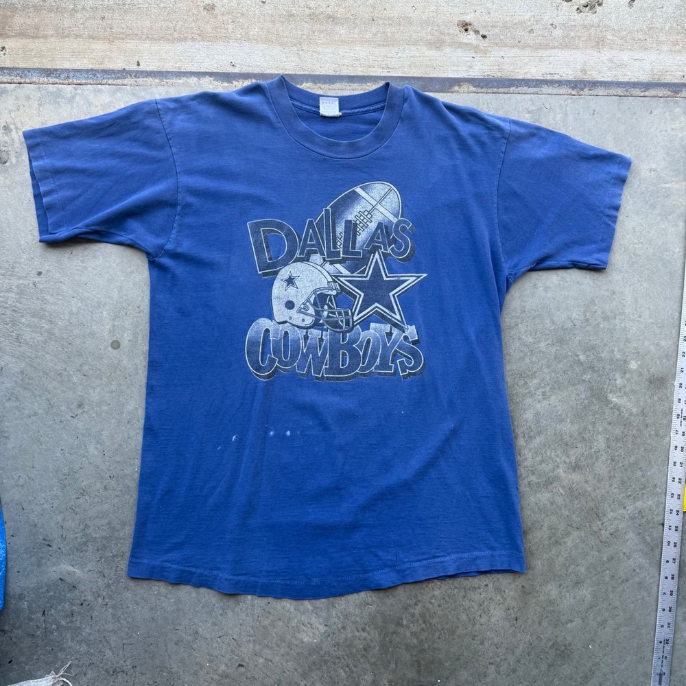 Vintage Dallas Cowboys T Shirt XL Blue Fruit of the Loom Single Stitch 90s NFL